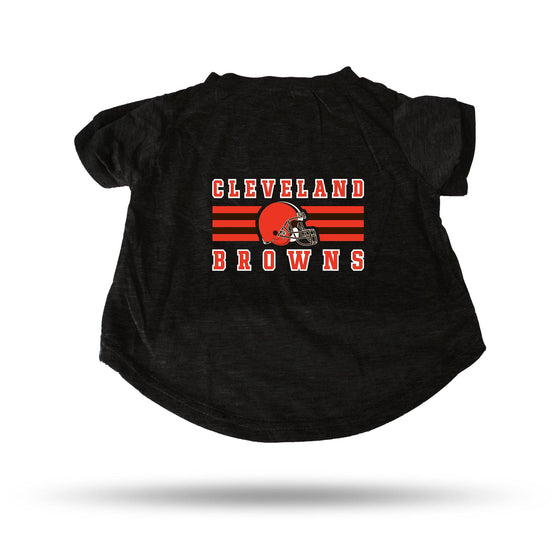 Cleveland BROWNS BLACK PET T-SHIRT - LARGE (Rico) - 757 Sports Collectibles