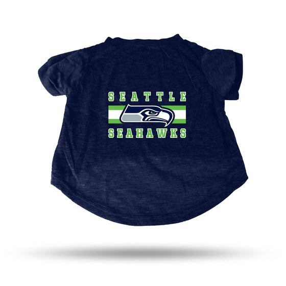 Seattle SEAHAWKS NAVY PET T-SHIRT - LARGE (Rico) - 757 Sports Collectibles