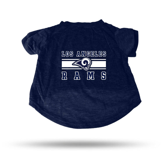 Los Angeles LA RAMS NAVY PET T-SHIRT - SMALL (Rico) - 757 Sports Collectibles