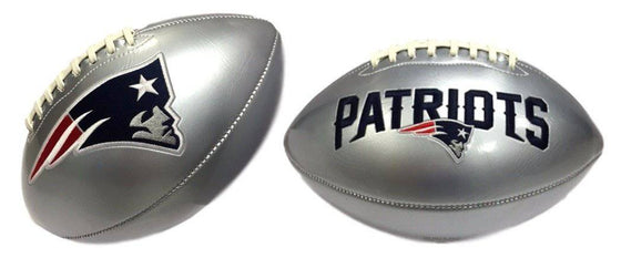 New England Patriots Embroidered Logo Silver Signature Series Football - 757 Sports Collectibles