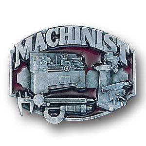 Machinist 3D Enameled Belt Buckle (SSKG) - 757 Sports Collectibles