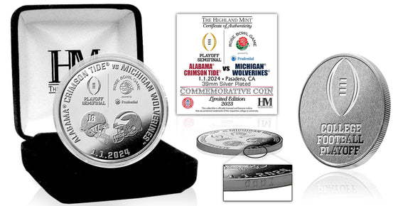 Alabama v Michigan 2023 CFP Semi Final Rose Bowl Silver Game Coin