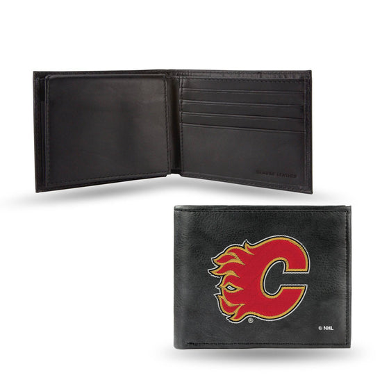 CALGARY FLAMES EMBROIDERED BILLFOLD (Rico) - 757 Sports Collectibles