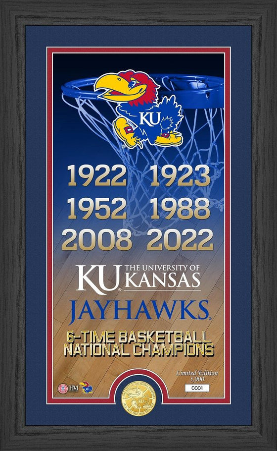 University Of Kansas Basketball "Legacy" Bronze Coin Photo Mint