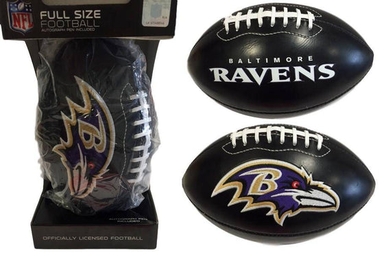 Baltimore Ravens Embroidered Logo Black Signature Series Football - 757 Sports Collectibles