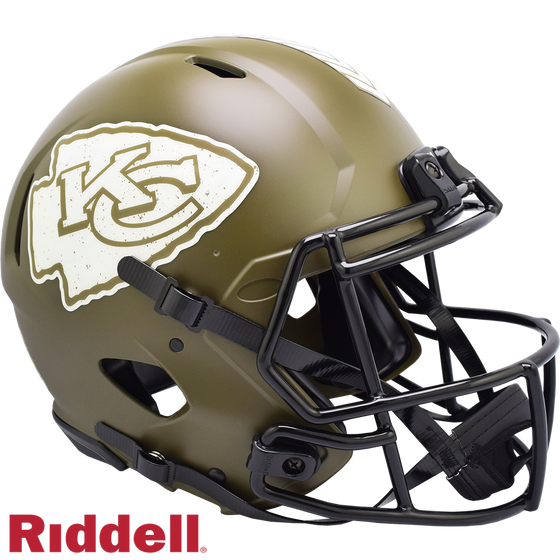 Kansas City Chiefs Helmet Riddell Authentic Full Size Speed Style Salute To Service
