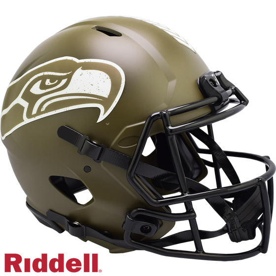 Seattle Seahawks Helmet Riddell Authentic Full Size Speed Style Salute To Service