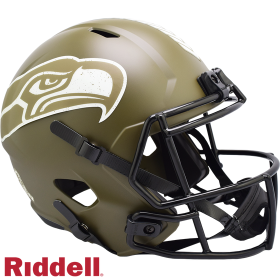 Seattle Seahawks Helmet Riddell Replica Full Size Speed Style Salute To Service