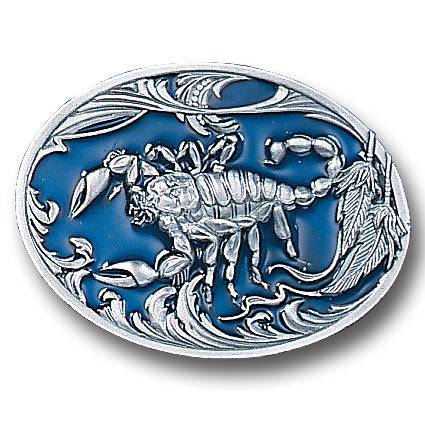 Scorpion w/leaves Enameled Belt Buckle (SSKG) - 757 Sports Collectibles