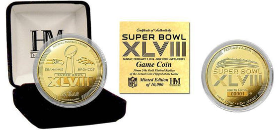 Seattle Seahawks Super Bowl 48 Gold Flip Coin  (HM) - 757 Sports Collectibles