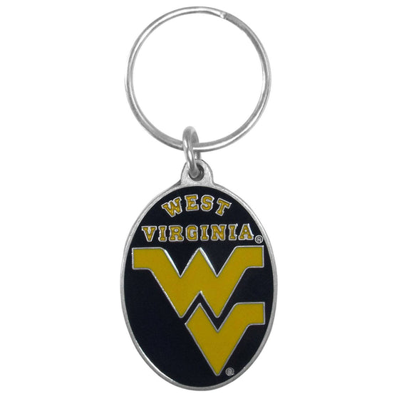 W. Virginia Mountaineers Carved Metal Key Chain (SSKG) - 757 Sports Collectibles