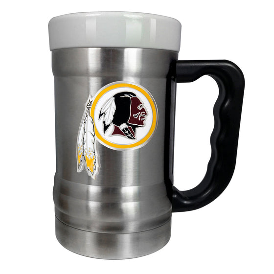 Washington Redskins 15 oz Stainless Steel & Ceramic Fusion Coffee Mug w/ Metal Emblem