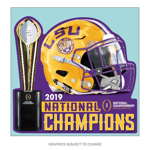 Louisiana State LSU Tigers 2019-2020 NCAA Football National Champions Diecut Decal 8"x8"