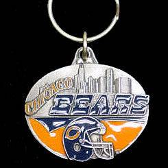 Chicago Bears Oval Carved Metal Key Chain (SSKG) - 757 Sports Collectibles