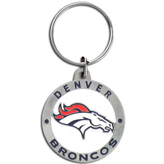 Denver Broncos Carved Metal Key Chain (SSKG) - 757 Sports Collectibles
