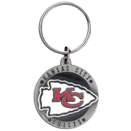 Kansas City Chiefs Carved Metal Key Chain (SSKG) - 757 Sports Collectibles