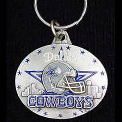 Dallas Cowboys Oval Carved Metal Key Chain (SSKG) - 757 Sports Collectibles