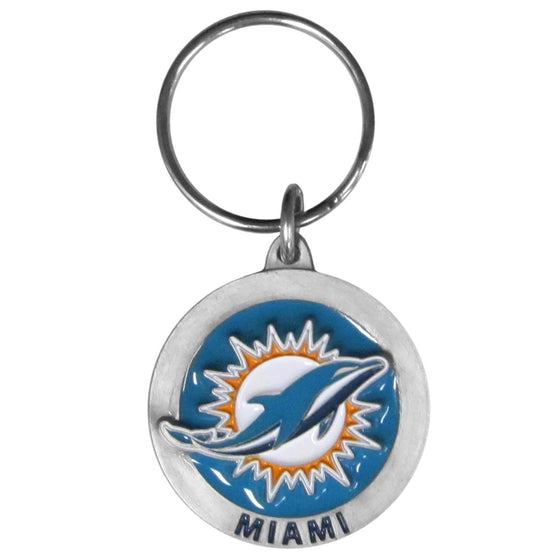 Miami Dolphins Carved Metal Key Chain (SSKG) - 757 Sports Collectibles