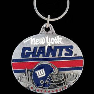 New York Giants Oval Carved Metal Key Chain (SSKG) - 757 Sports Collectibles