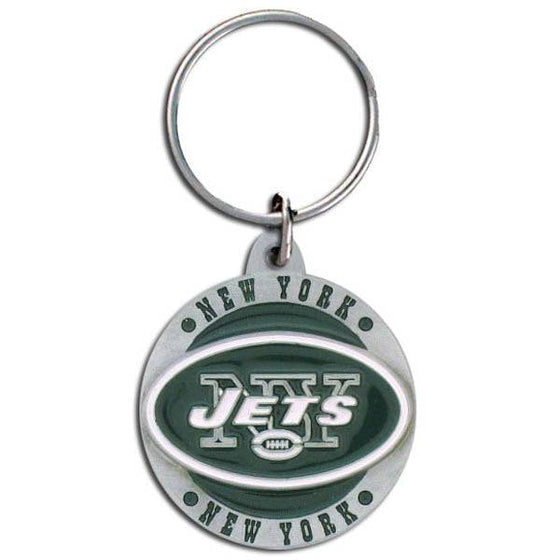 New York Jets Carved Metal Key Chain (SSKG) - 757 Sports Collectibles