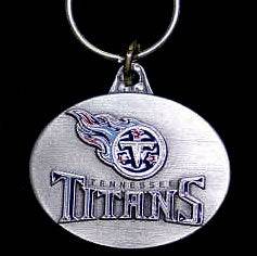 Tennessee Titans Oval Carved Metal Key Chain (SSKG) - 757 Sports Collectibles