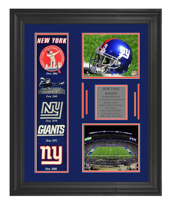 New York Giants Deluxe Framed Heritage Banner 23x35 - 757 Sports Collectibles