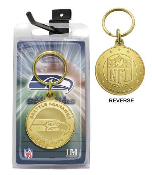 Seattle Seahawks Bronze Bullion Keychain (HM) - 757 Sports Collectibles