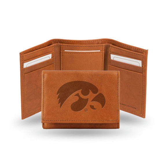 IOWA Hawkeyes EMBOSSED LEATHER TRIFOLD (Rico) - 757 Sports Collectibles