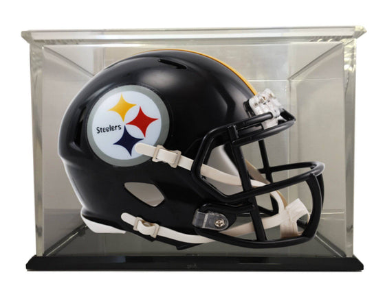 Pittsburgh Steelers Speed Mini Football Helmet with  98% UV Protective Acrylic Display Case - 757 Sports Collectibles