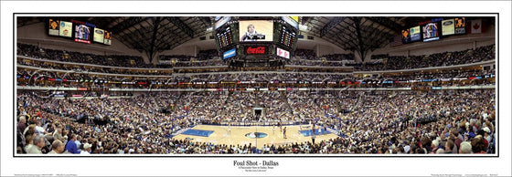 Dallas Mavericks Panorama Photo Print - "Foul Shot - Dallas"