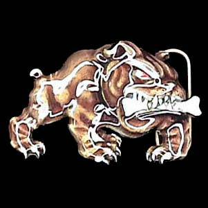 Bulldog with Bone  Enameled Belt Buckle (SSKG) - 757 Sports Collectibles