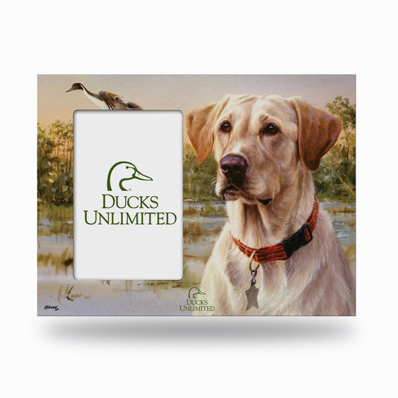 Ducks Unlimited - Bailey-Yellow Lab -  Wood Picture Frame (Wide Orientation)