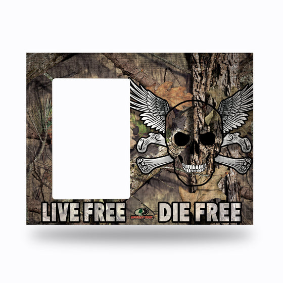 Mossy Oak - Break Up Country / Skull - "Live Free Die Free" Wood Picture Frame (Wide)