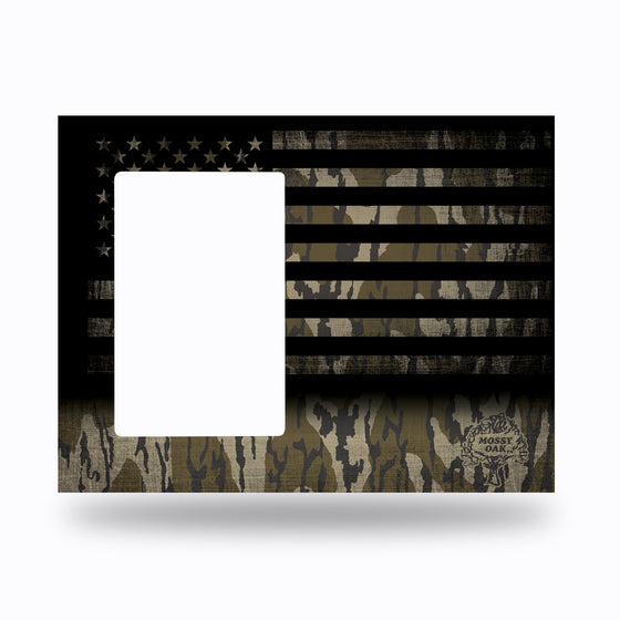 Mossy Oak - Bottomland Camo / USA Flag - Wood Picture Frame (Wide)