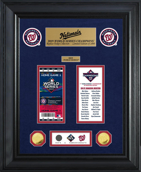 Washington Nationals 2019 World Series Champions 1-Time World Series Champions Gold Coin & Ticket Collection