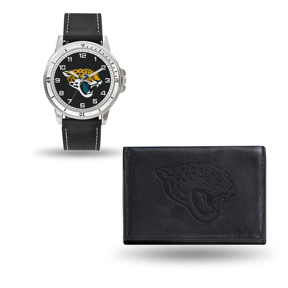 Jacksonville JAGUARS BLACK WATCH AND WALLET (Rico) - 757 Sports Collectibles