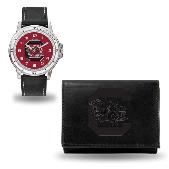 SOUTH CAROLINA USC Gamecocks BLACK WATCH AND WALLET (Rico) - 757 Sports Collectibles