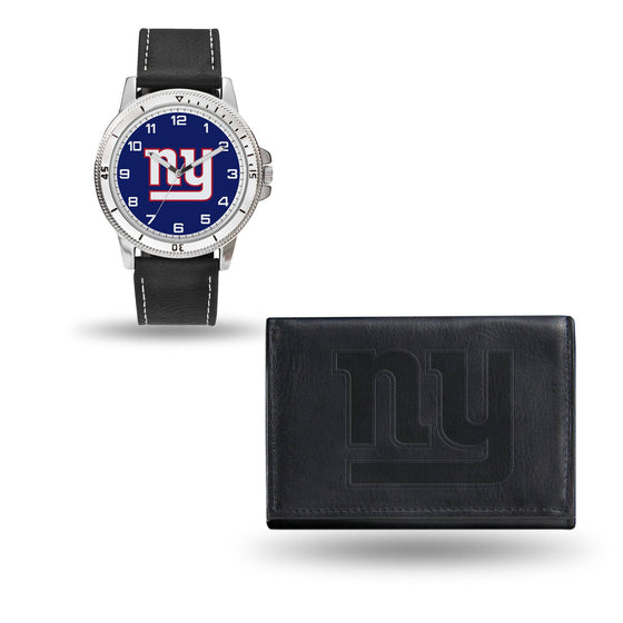 New York NY GIANTS BLACK WATCH AND WALLET (Rico) - 757 Sports Collectibles