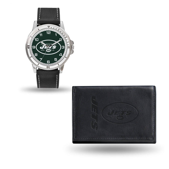 New York JETS BLACK WATCH AND WALLET (Rico) - 757 Sports Collectibles