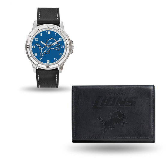 Detroit LIONS BLACK WATCH AND WALLET (Rico) - 757 Sports Collectibles