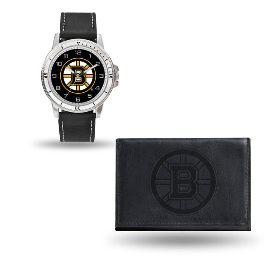 BOSTON BRUINS BLACK WATCH AND WALLET (Rico) - 757 Sports Collectibles