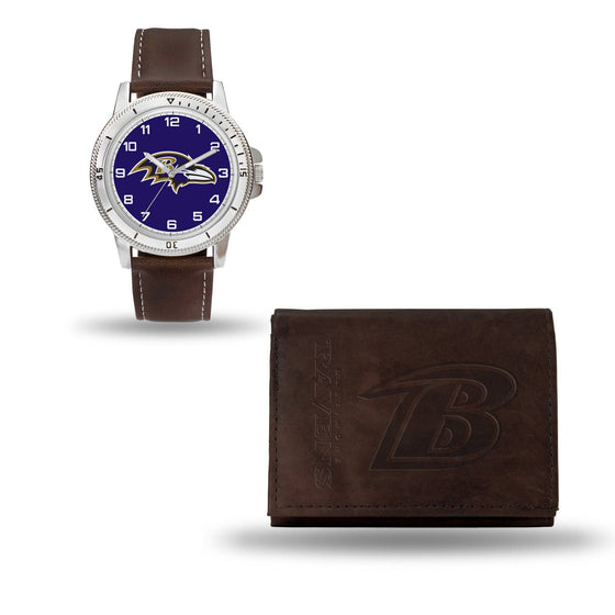 Baltimore RAVENS BROWN WATCH AND WALLET (Rico) - 757 Sports Collectibles