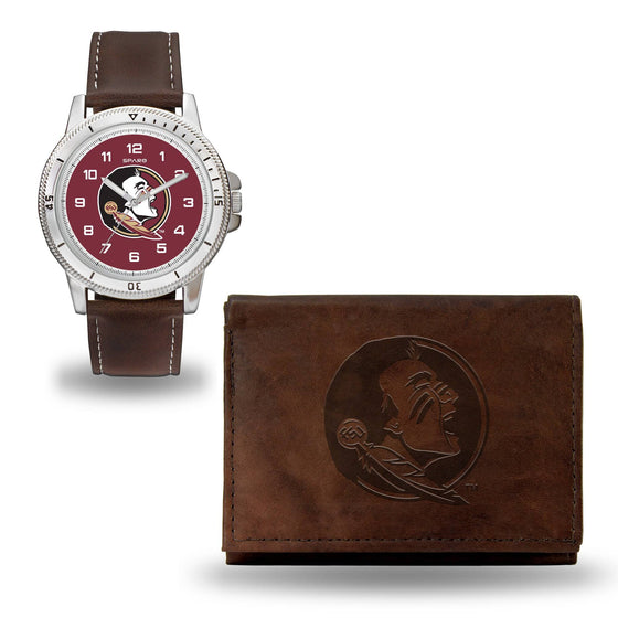 FLORIDA STATE FSU Seminoles BROWN WATCH AND WALLET (Rico) - 757 Sports Collectibles