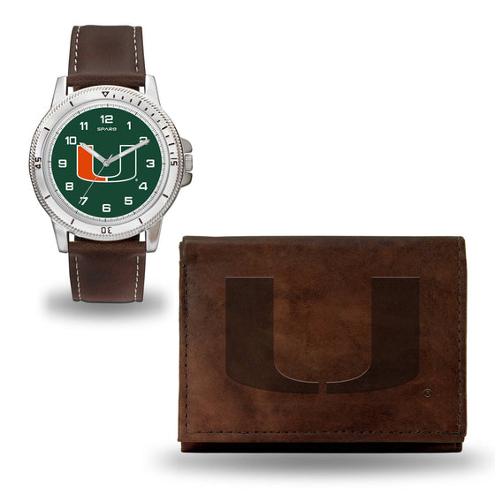 MIAMI BROWN WATCH AND WALLET (Rico) - 757 Sports Collectibles