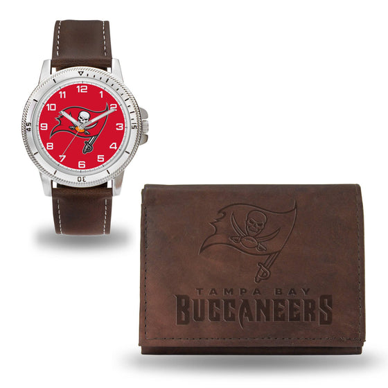 Tampa Bay BUCCANEERS BROWN WATCH AND WALLET (Rico) - 757 Sports Collectibles