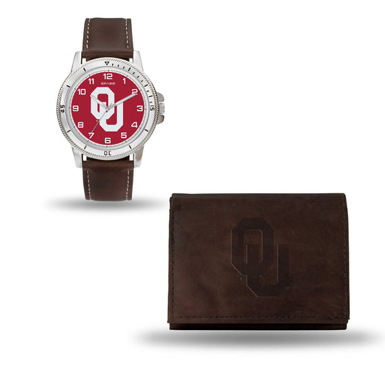 OKLAHOMA BROWN WATCH AND WALLET (Rico) - 757 Sports Collectibles