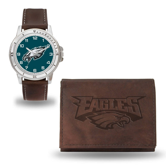 Philadelphia EAGLES BROWN WATCH AND WALLET (Rico) - 757 Sports Collectibles