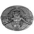 Indian and Eagles Antiqued Buckle (SSKG) - 757 Sports Collectibles