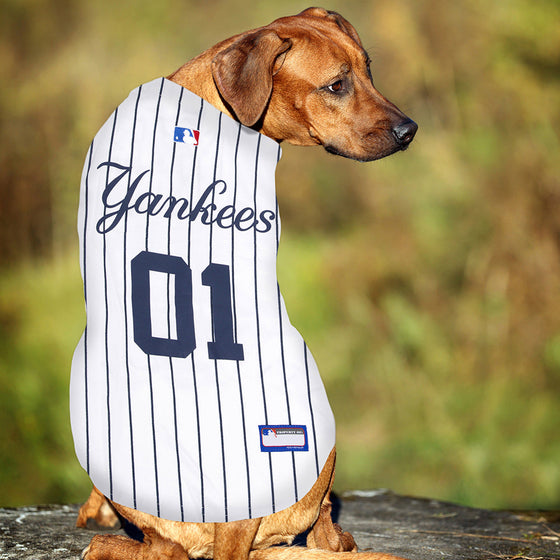 New York Yankees Dog Jersey - Pinstripe Pets First - 757 Sports Collectibles
