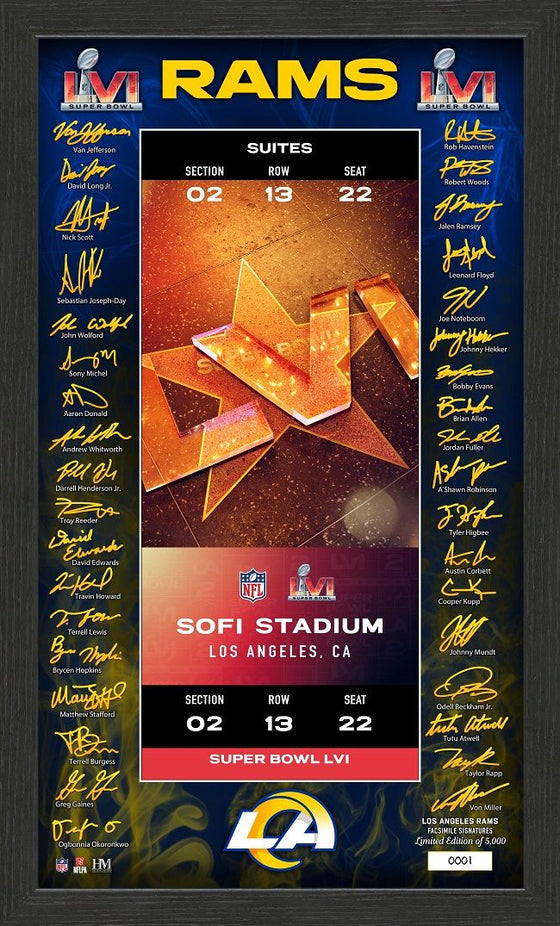 Los Angeles Rams Super Bowl LVI Signature Ticket